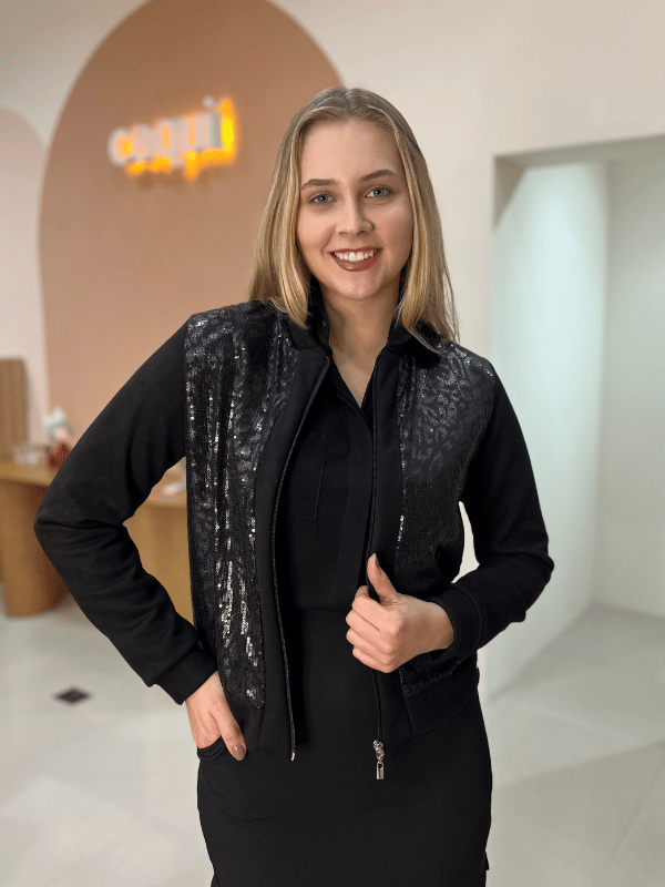 Jaqueta Suede Paetê - Caqui Café
