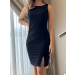Vestido social confeccionado em Crepe Com Elastano.