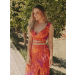 Cropped e Saia Longa confeccionados em Viscose Com Elastano.