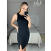 Vestido social confeccionado em Crepe Com Elastano.