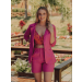 Blazer Alfaiataria Linho Manga 3/4. O look perfeito é com nossa Bermuda Alfaiataria Linho Meia Coxa. Confira! 